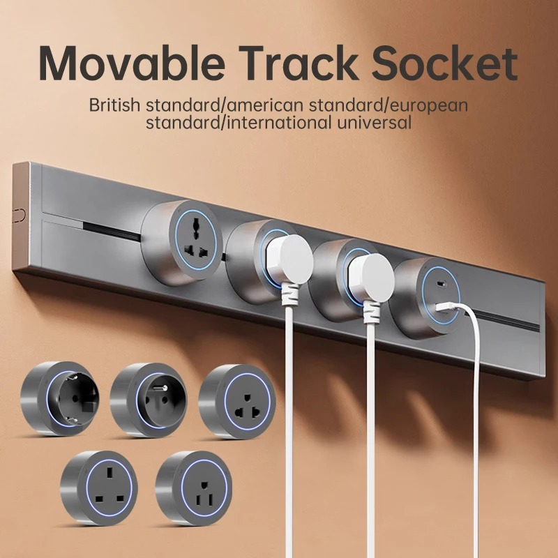 Power Strip Desk - Enchufe de pared oculto, carril de