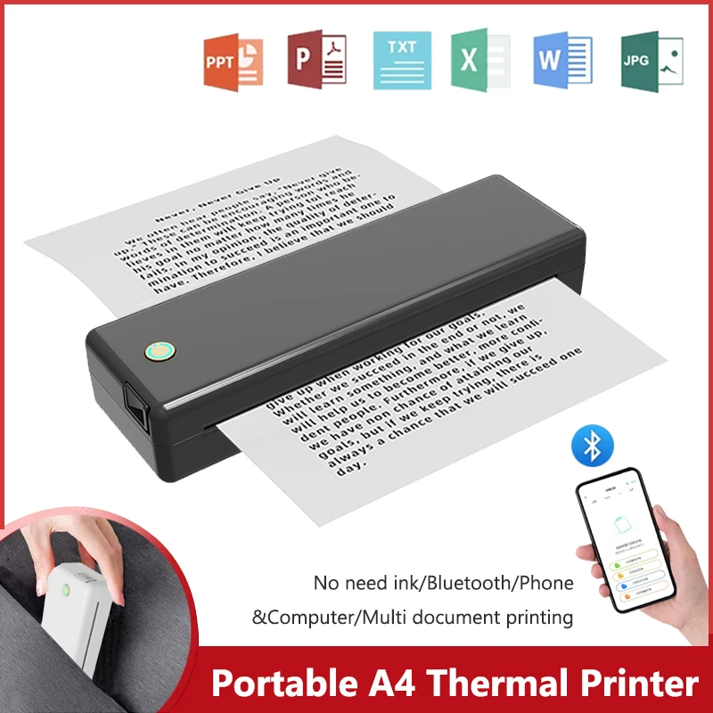 Home Office Questions - Impresora térmica portátil A4, Bluetooth, foto,