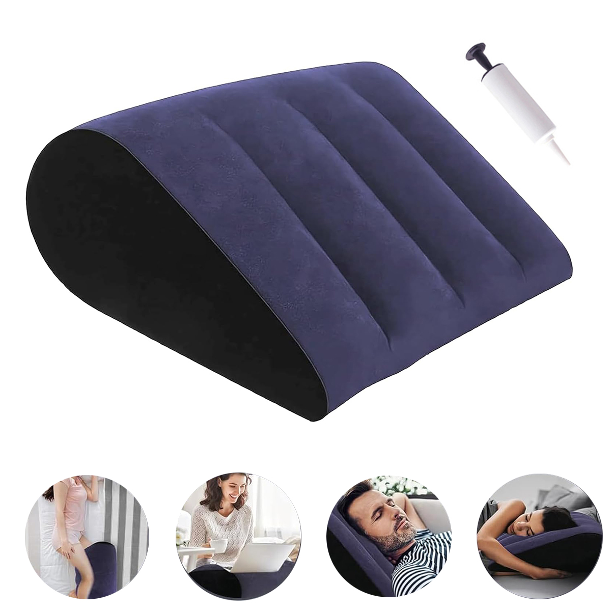 Home Office With Sofa - Almohada inflable ergonómica morada con soporte