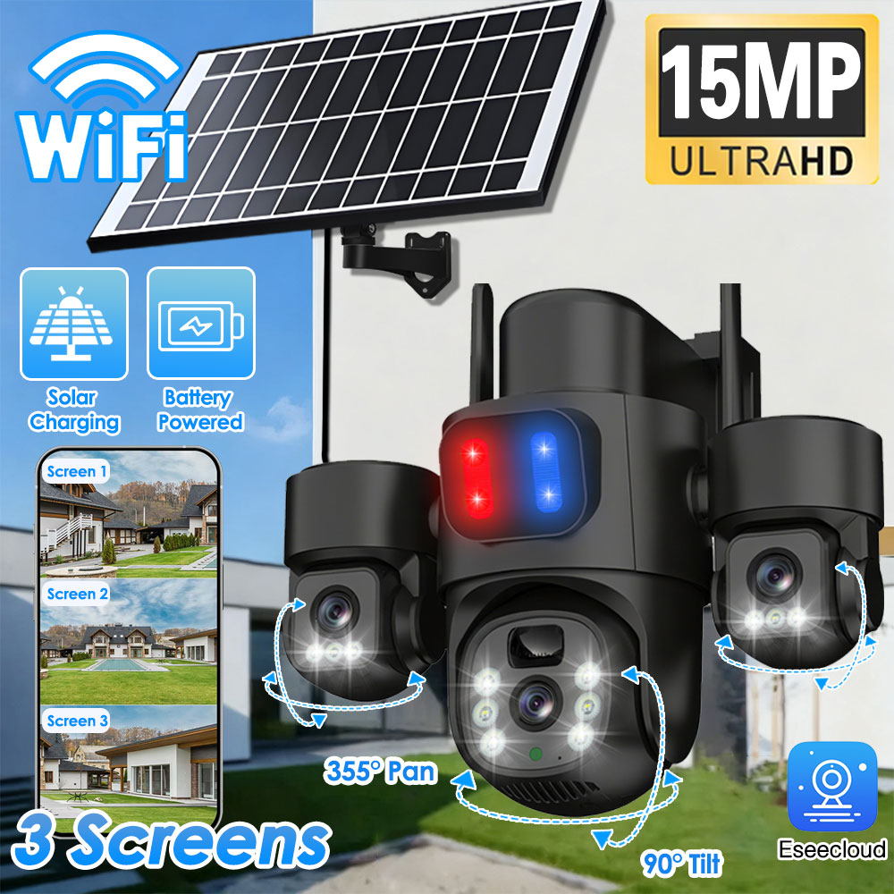 Home Office Zoom - Cámara PTZ Solar WIFI para exteriores,